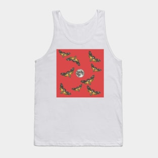 Death's Head Moth and Moons Scarlet Tank Top
